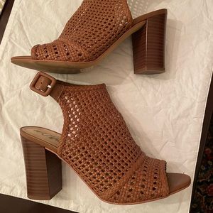 Sam Edelman Woven Leather Block Heel Sandals